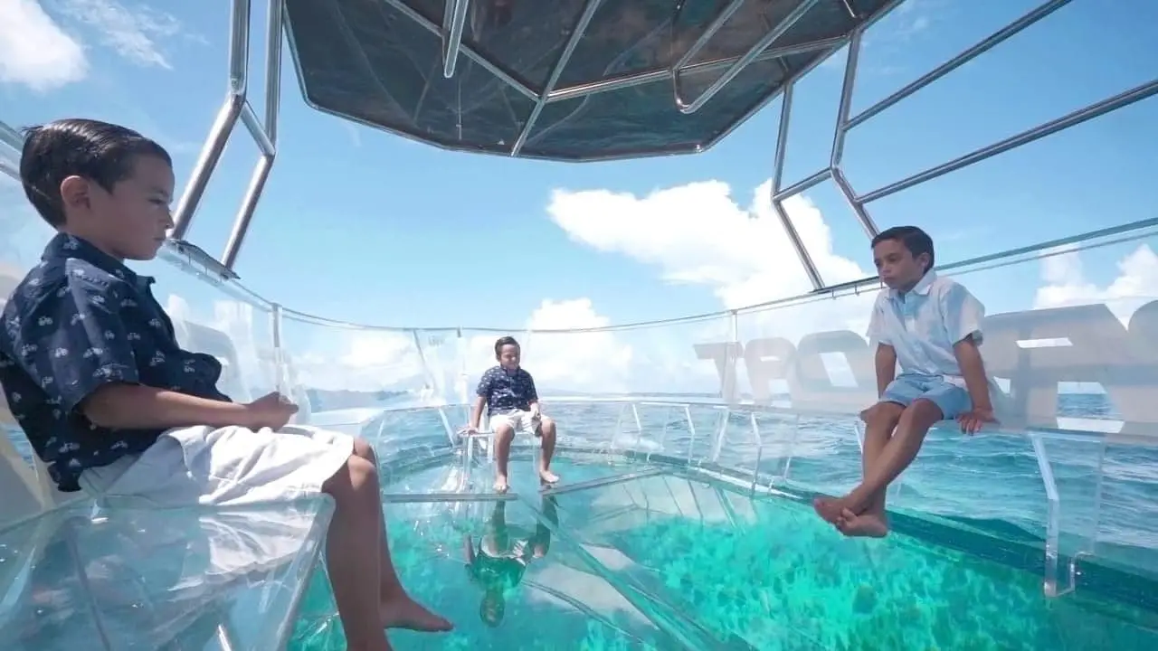 Clear boat Cozumel Jeep Riders Cozumel Tour